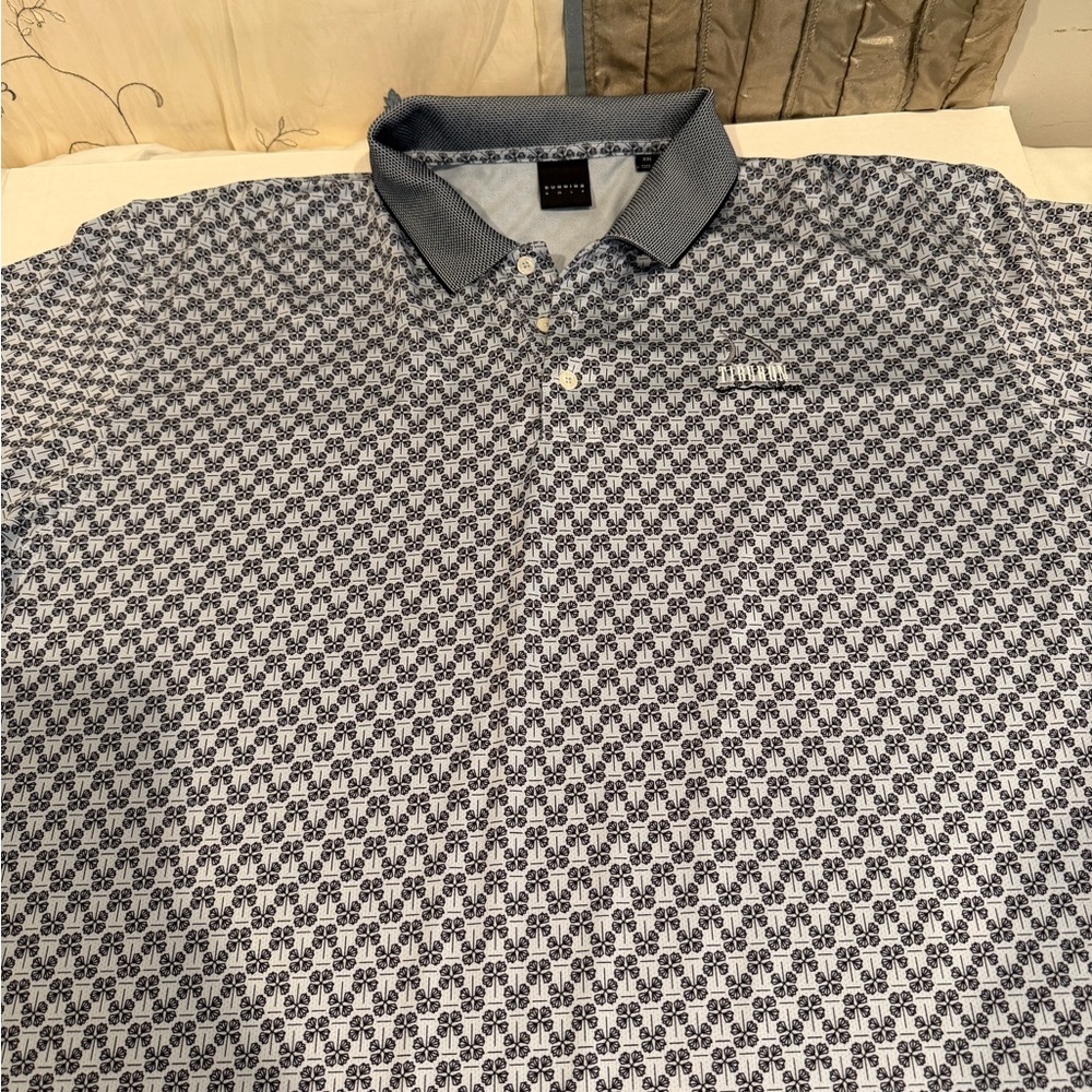 Elegant Gray Patterned Polo Shirt - Picture 9 of 11